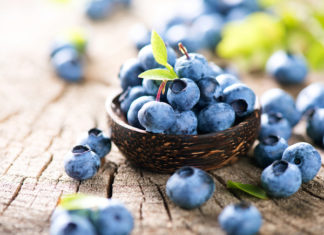 Arándanos con crema de vainilla con 80 calorías
