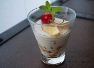 Granizado de peras con yogur y un toque de menta con solo 80 calorías