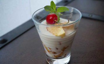 Granizado de peras con yogur y un toque de menta con solo 80 calorías