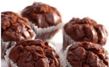 Deliciosos muffins de chocolate con 265 calorías
