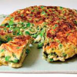 Tortilla de arvejas y jamón con 170 calorías