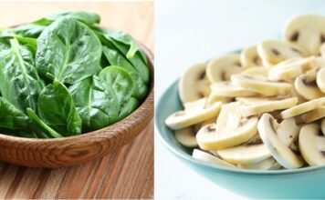 Terrina de champiñones, espinacas y crema