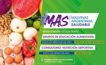 Programa de alimentación saludable y nutrición deportiva en Malvinas Argentinas