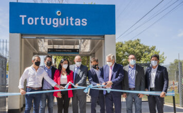 Noe Correa y el presidente Alberto Fernández inauguraron la renovada estación Tortuguitas en Malvinas Argentinas