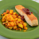 Postas de pescado con calabazas doradas que suman 250 calorías