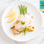 Deliciosos filetes a la crema de espárragos