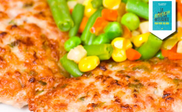 Prácticas y saludables hamburguesas de pollo rellenas con acelga