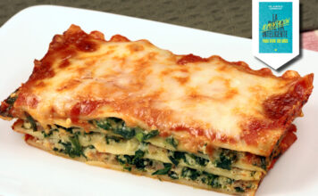 Lasaña de atún, espinacas y queso muy sabrosa y nutritiva