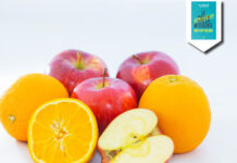 Postre bicolor de frutas al jengibre con solo 120 calorías