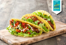 Deliciosos tacos con alubias y chiles