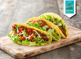 Deliciosos tacos con alubias y chiles