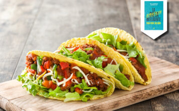 Deliciosos tacos con alubias y chiles