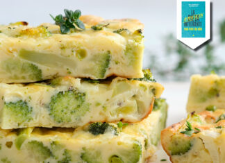 Riquísima tortilla de brócoli con solo 105 calorías por porción